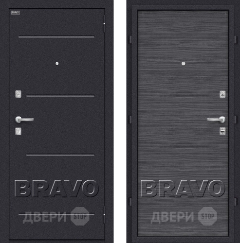 Входная металлическая Дверь Bravo Оптим Кобра Black Wood в Кашире