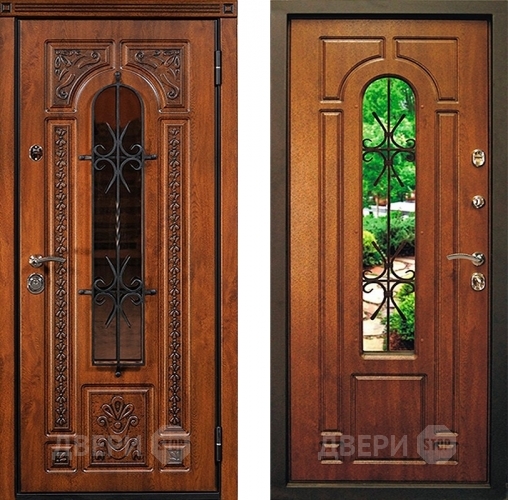 Дверь Юркас Лацио с ковкой и стеклом в Кашире