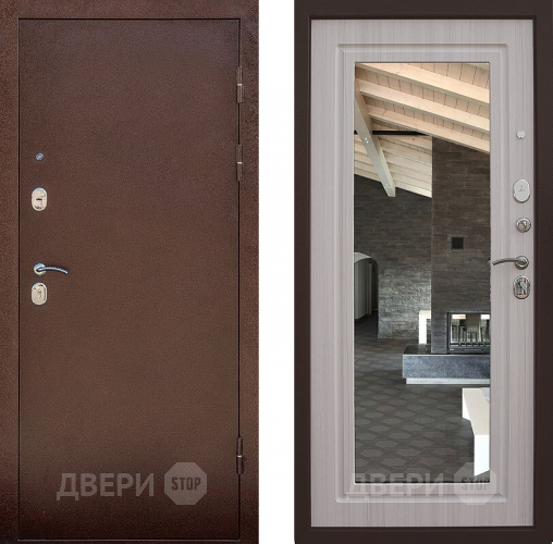 Входная металлическая Дверь Снедо Сити Эш Вайт с зеркалом в Кашире