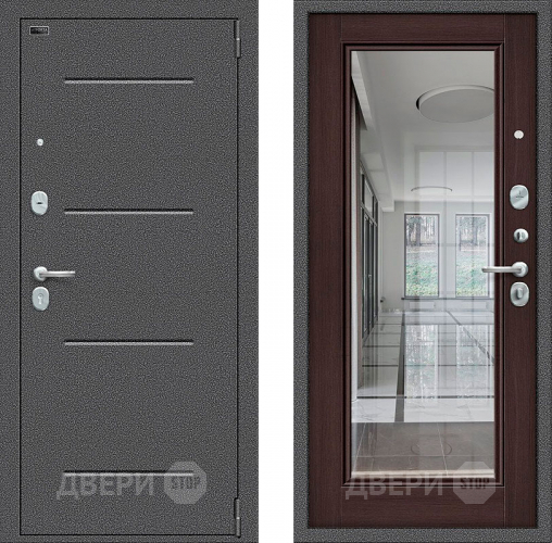 Дверь Bravo Porta S-2 104/П61 с зеркалом венге в Кашире