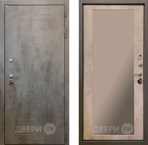 Дверь Ратибор Тетрис 3К с зеркалом Бетон светлый в Кашире