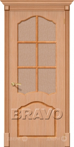 Межкомнатная дверь со стеклом Каролина (Дуб) в Кашире
