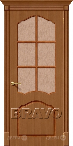 Межкомнатная дверь со стеклом Каролина (Орех) в Кашире