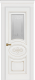 Межкомнатная дверь Дверь Премьер ДО, белая эмаль, патина золото, мателюкс с фрезеровкой в Кашире