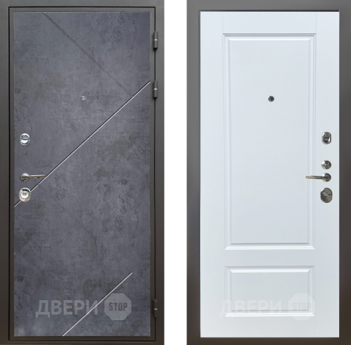 Входная металлическая Дверь Шелтер (SHELTER) Комфорт Бетон урбан индиго 4 Белый матовый в Кашире