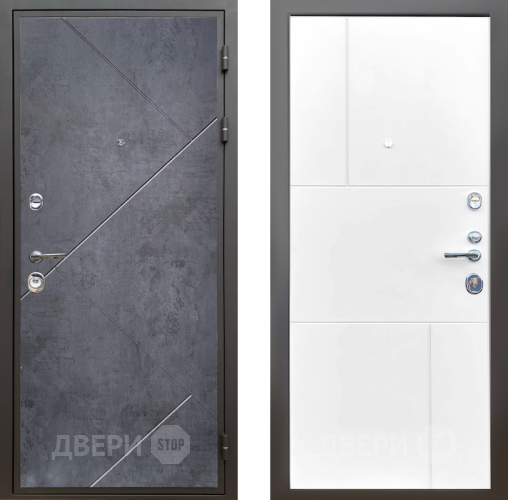 Входная металлическая Дверь Шелтер (SHELTER) Комфорт Бетон урбан индиго 8 Белый матовый в Кашире