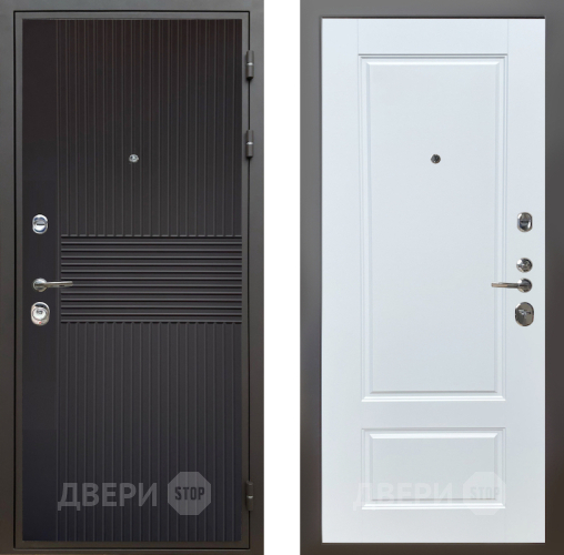 Входная металлическая Дверь Шелтер (SHELTER) Комфорт Черная шагрень 4 Белый матовый в Кашире