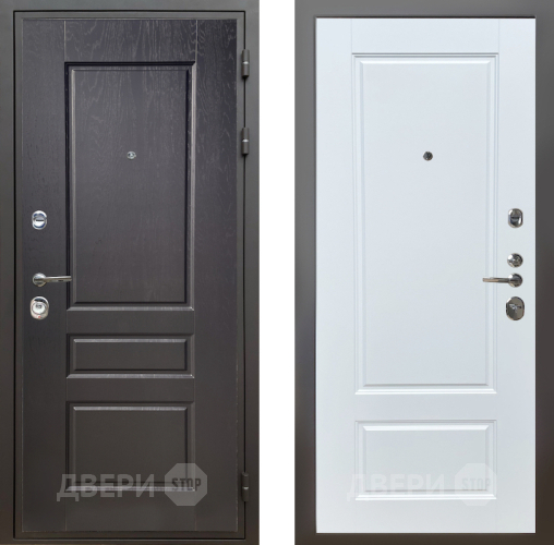 Входная металлическая Дверь Шелтер (SHELTER) Комфорт Дуб английский 4 Белый матовый в Кашире