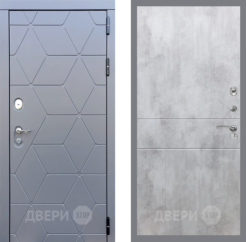 Входная металлическая Дверь Стоп КОСМО ФЛ-290 Бетон светлый в Кашире