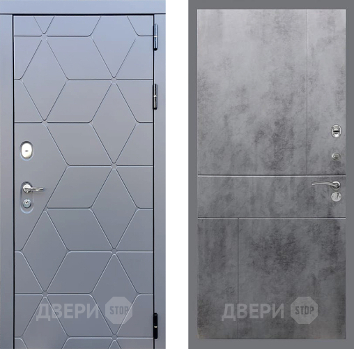 Входная металлическая Дверь Стоп КОСМО ФЛ-290 Бетон темный в Кашире