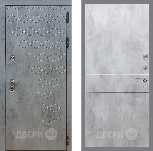 Входная металлическая Дверь Стоп БЕТОН ФЛ-290 Бетон светлый в Кашире