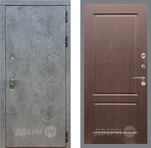 Входная металлическая Дверь Стоп БЕТОН ФЛ-117 Орех премиум в Кашире