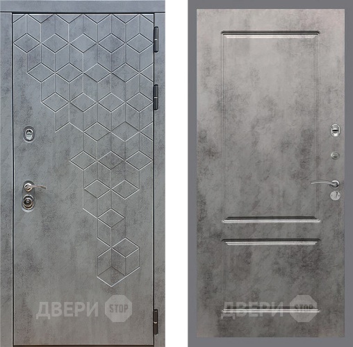 Входная металлическая Дверь Стоп БЕТОН ФЛ-117 Бетон темный в Кашире