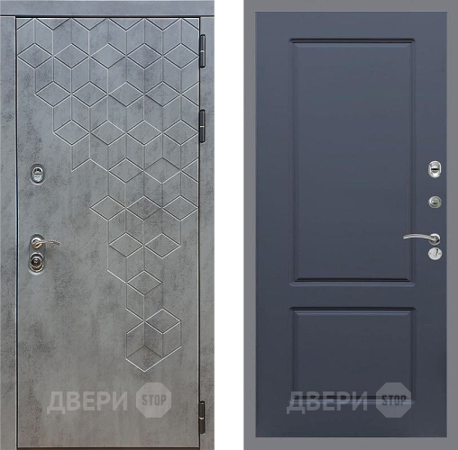 Входная металлическая Дверь Стоп БЕТОН ФЛ-117 Силк титан в Кашире