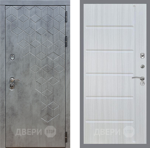 Входная металлическая Дверь Стоп БЕТОН ФЛ-102 Сандал белый в Кашире