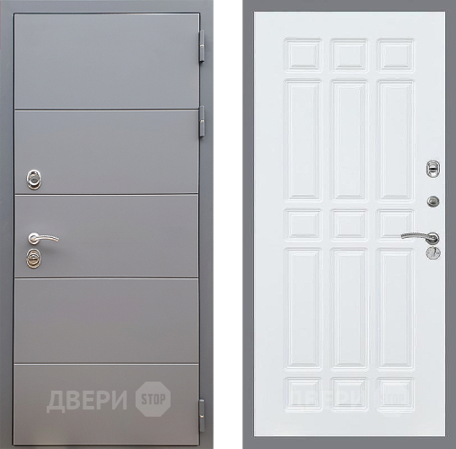 Входная металлическая Дверь Стоп АРТ ГРАФИТ ФЛ-33 Силк Сноу в Кашире