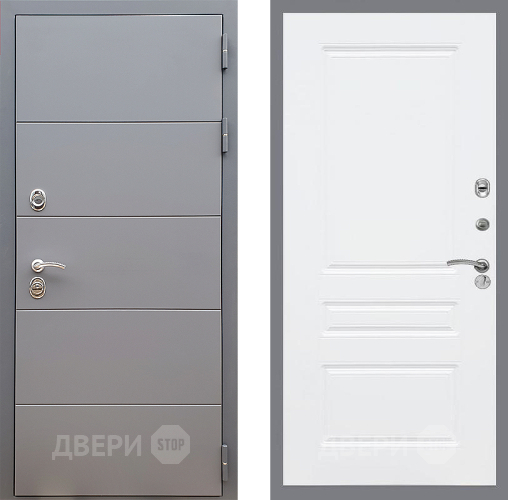 Входная металлическая Дверь Стоп АРТ ГРАФИТ ФЛ-243 Силк Сноу в Кашире