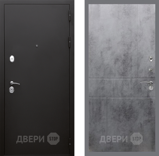 Входная металлическая Дверь Стоп КЛАССИК Шагрень ФЛ-290 Бетон темный в Кашире