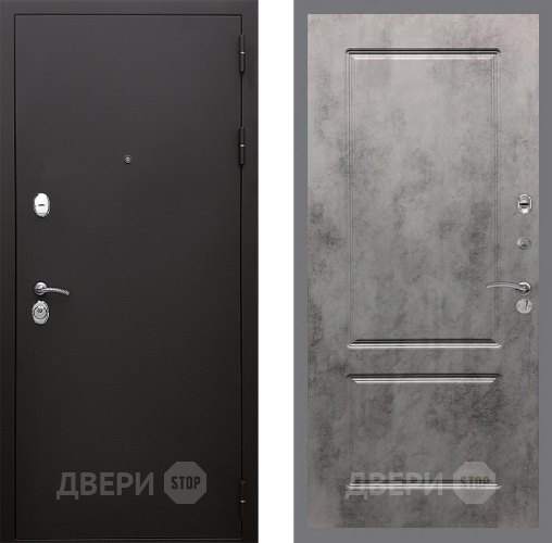 Входная металлическая Дверь Стоп КЛАССИК Шагрень ФЛ-117 Бетон темный в Кашире