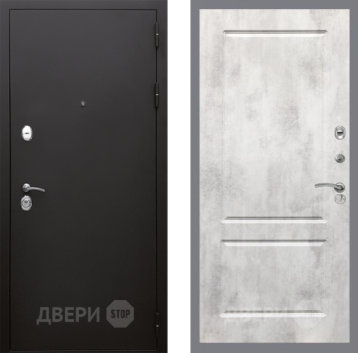 Входная металлическая Дверь Стоп КЛАССИК Шагрень ФЛ-117 Бетон светлый в Кашире