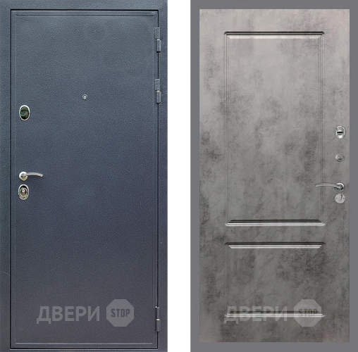 Входная металлическая Дверь Стоп СИЛЬВЕР ФЛ-117 Бетон темный в Кашире