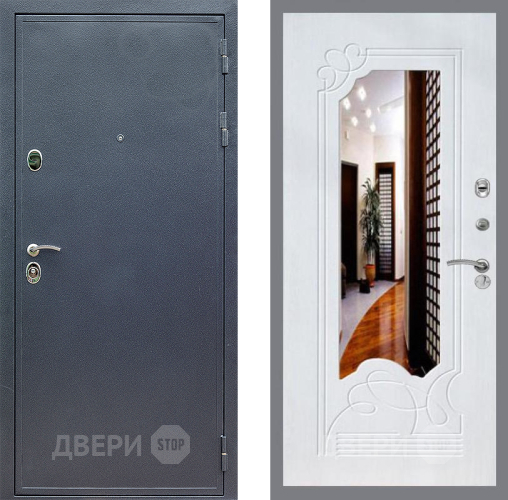 Входная металлическая Дверь Стоп СИЛЬВЕР ЗкркалоФЛ-147 Ясень белый в Кашире
