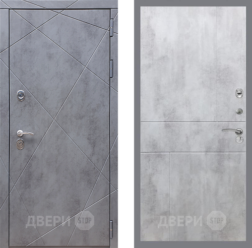Входная металлическая Дверь Стоп Лучи ФЛ-290 Бетон светлый в Кашире