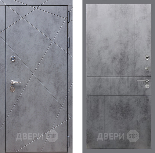 Входная металлическая Дверь Стоп Лучи ФЛ-290 Бетон темный в Кашире