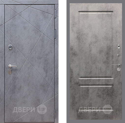 Входная металлическая Дверь Стоп Лучи ФЛ-117 Бетон темный в Кашире