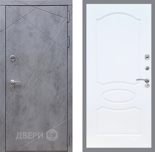 Входная металлическая Дверь Стоп Лучи ФЛ-128 Белый ясень в Кашире