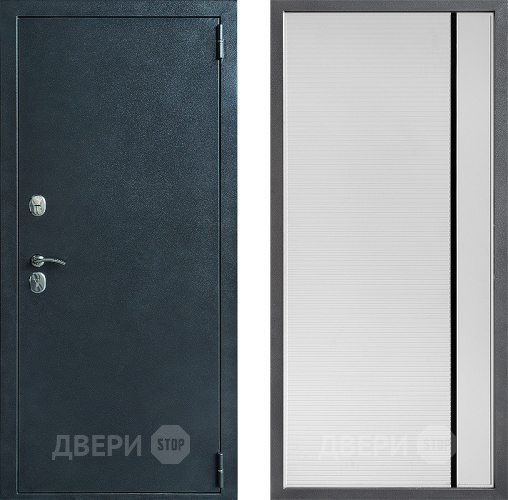 Входная металлическая Дверь Дверной континент ДК-70 Дизайн ФЛ-757 Черное Стекло Софт милк в Кашире