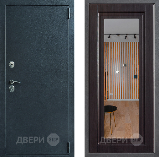 Входная металлическая Дверь Дверной континент ДК-70 Дизайн ФЛЗ Зеркало Венге в Кашире