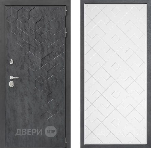 Входная металлическая Дверь Дверной континент ДК-3/713 ФЛ-Тиффани Белый софт в Кашире