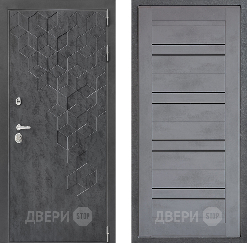 Входная металлическая Дверь Дверной континент ДК-3/713 ФЛ-49 Бетон серый в Кашире