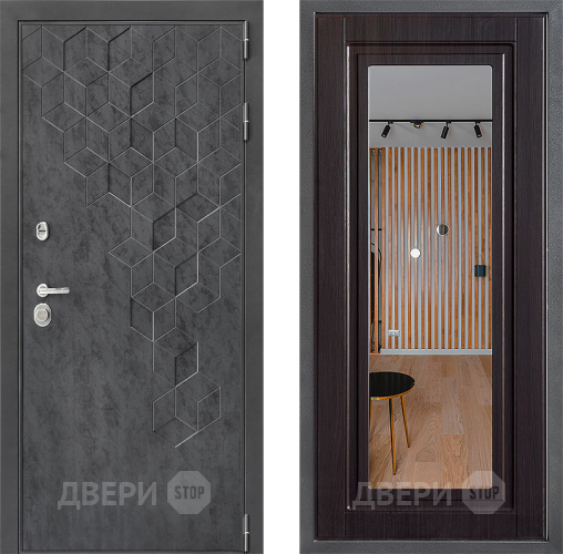Входная металлическая Дверь Дверной континент ДК-3/713 ФЛЗ Зеркало Венге в Кашире