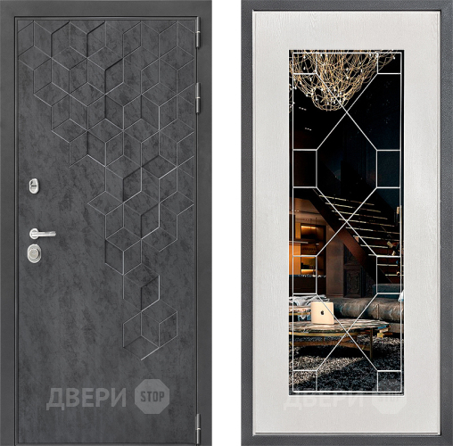 Дверь Дверной континент ДК-3/713 ФЛ-Тиффани Зеркало Белое дерево в Кашире