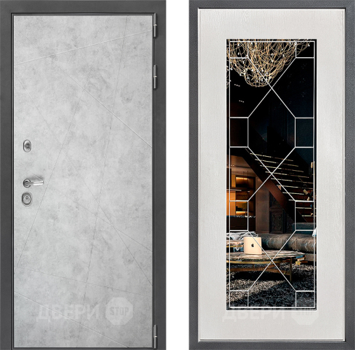 Дверь Дверной континент ДК-3/743 ФЛ-Тиффани Зеркало Белое дерево в Кашире