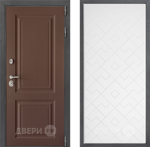 Входная металлическая Дверь Дверной континент ДК-3/729 ФЛ-Тиффани Белый софт в Кашире