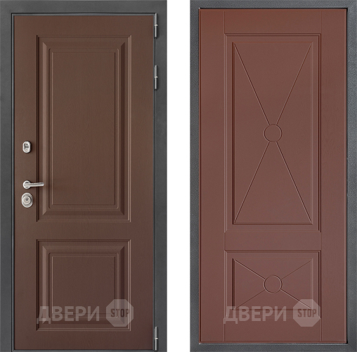 Входная металлическая Дверь Дверной континент ДК-3/729 ФЛ-617 Ясень шоколадный в Кашире