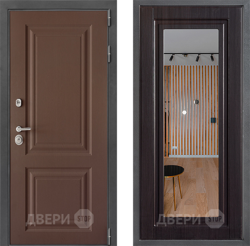 Входная металлическая Дверь Дверной континент ДК-3/729 ФЛЗ Зеркало Венге в Кашире