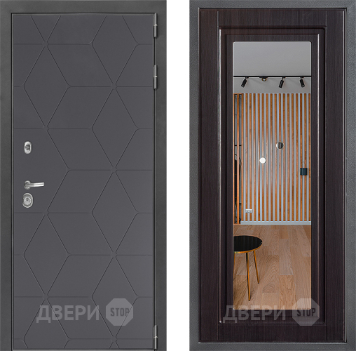 Входная металлическая Дверь Дверной континент ДК-3/744 ФЛЗ Зеркало Венге в Кашире