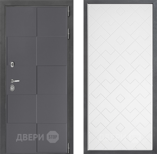 Входная металлическая Дверь Дверной континент ДК-3/606 ФЛ-Тиффани Белый софт в Кашире