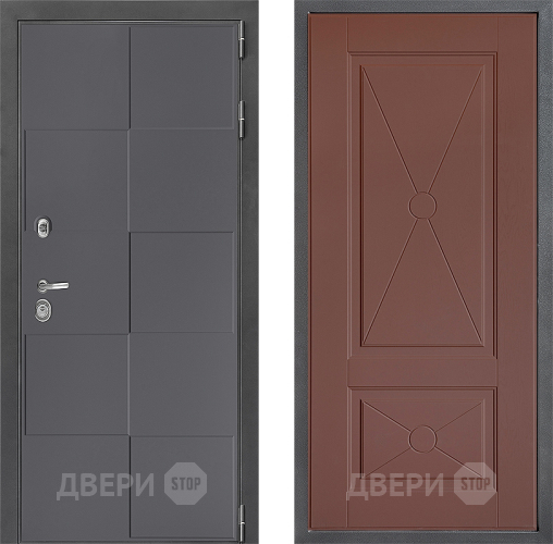 Входная металлическая Дверь Дверной континент ДК-3/606 ФЛ-617 Ясень шоколадный в Кашире
