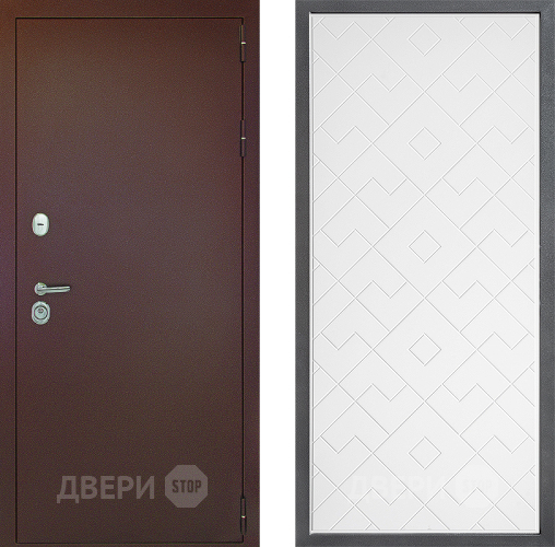 Дверь Дверной континент Рубикон Медь Дизайн ФЛ-Тиффани Белый софт в Кашире