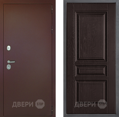 Входная металлическая Дверь Дверной континент Рубикон Медь Дизайн ФЛ-243 Дуб шоколадный в Кашире