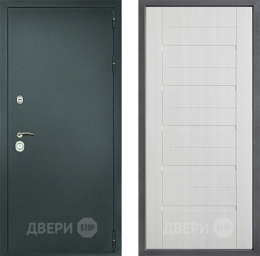 Входная металлическая Дверь Дверной континент Рубикон Серебро Дизайн ФЛ-70 Лиственница белая в Кашире