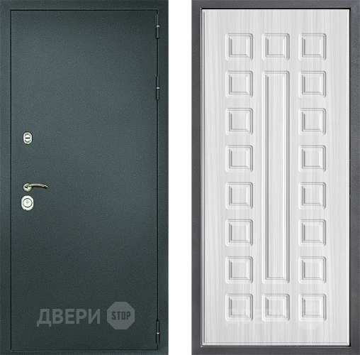 Входная металлическая Дверь Дверной континент Рубикон Серебро Дизайн ФЛ-183 Сандал белый в Кашире