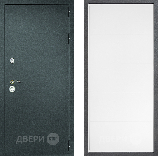 Входная металлическая Дверь Дверной континент Рубикон Серебро Дизайн ФЛ-649 Белый софт в Кашире