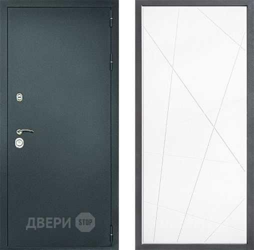 Входная металлическая Дверь Дверной континент Рубикон Серебро Дизайн ФЛ-655 Белый софт в Кашире