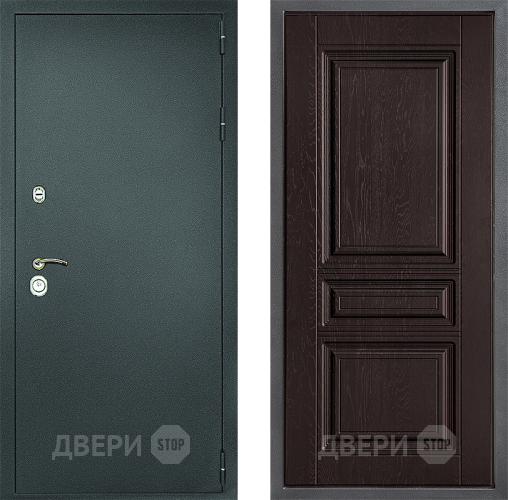 Входная металлическая Дверь Дверной континент Рубикон Серебро Дизайн ФЛ-243 Дуб шоколадный в Кашире